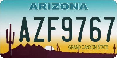 AZ license plate AZF9767