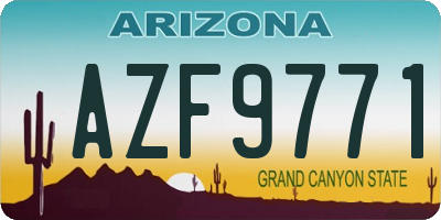 AZ license plate AZF9771