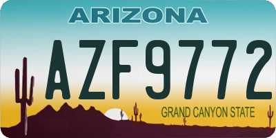 AZ license plate AZF9772