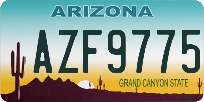 AZ license plate AZF9775