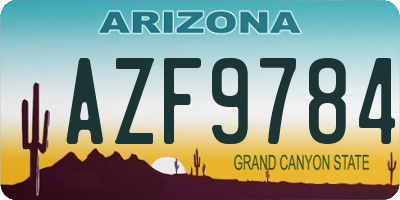 AZ license plate AZF9784
