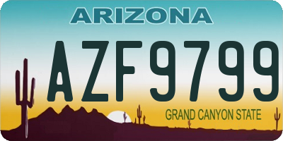 AZ license plate AZF9799