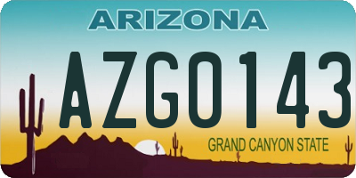 AZ license plate AZG0143