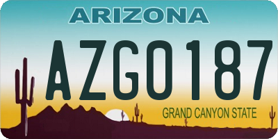 AZ license plate AZG0187