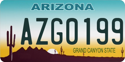 AZ license plate AZG0199
