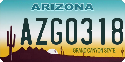 AZ license plate AZG0318