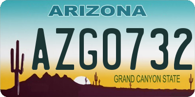 AZ license plate AZG0732
