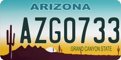 AZ license plate AZG0733