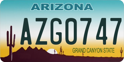 AZ license plate AZG0747