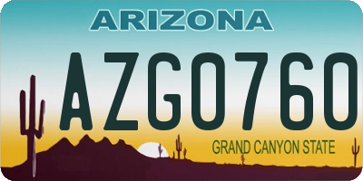AZ license plate AZG0760