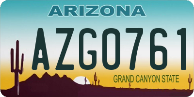AZ license plate AZG0761