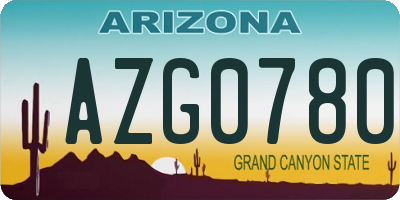 AZ license plate AZG0780
