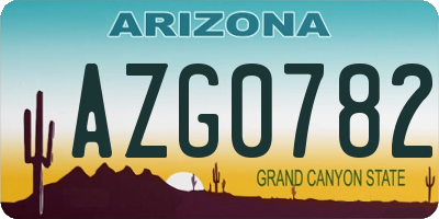 AZ license plate AZG0782