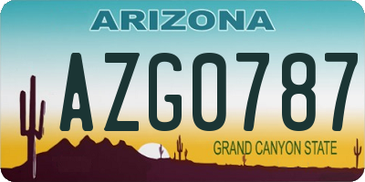 AZ license plate AZG0787