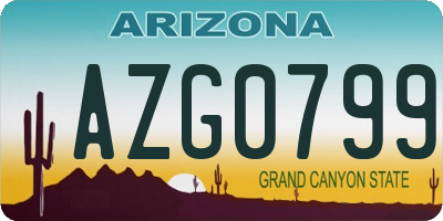 AZ license plate AZG0799
