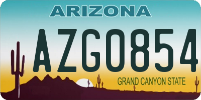 AZ license plate AZG0854