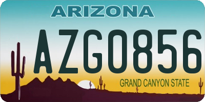 AZ license plate AZG0856
