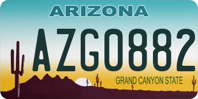AZ license plate AZG0882