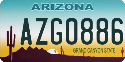 AZ license plate AZG0886