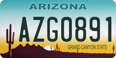 AZ license plate AZG0891