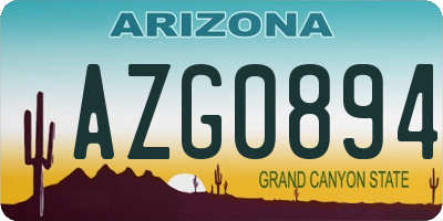 AZ license plate AZG0894