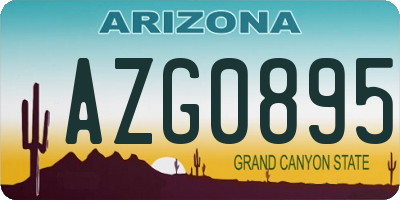 AZ license plate AZG0895