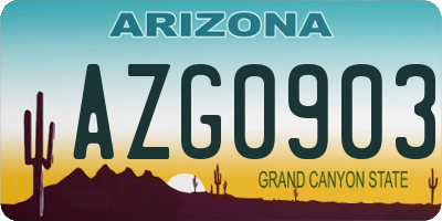 AZ license plate AZG0903