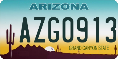 AZ license plate AZG0913