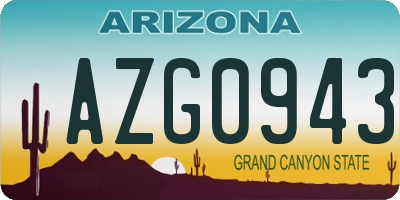 AZ license plate AZG0943