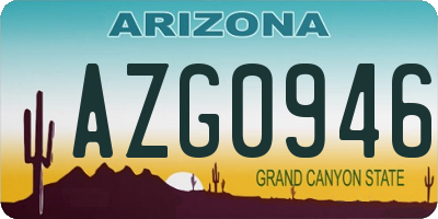 AZ license plate AZG0946
