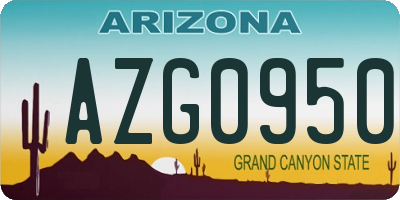 AZ license plate AZG0950