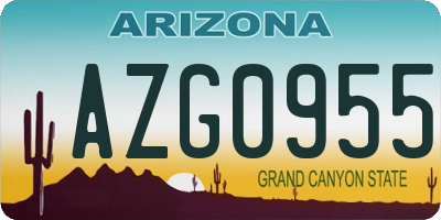 AZ license plate AZG0955