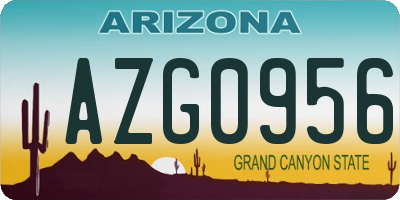 AZ license plate AZG0956