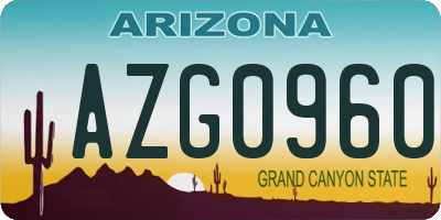 AZ license plate AZG0960