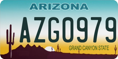 AZ license plate AZG0979
