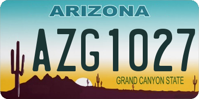 AZ license plate AZG1027