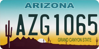 AZ license plate AZG1065
