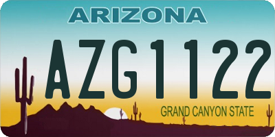AZ license plate AZG1122
