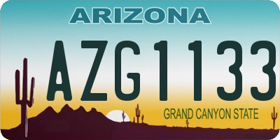 AZ license plate AZG1133