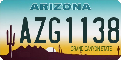AZ license plate AZG1138