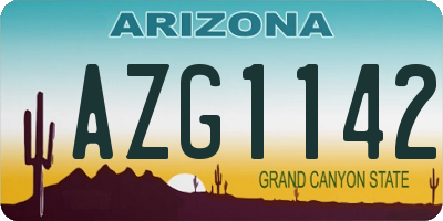 AZ license plate AZG1142