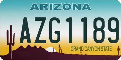 AZ license plate AZG1189