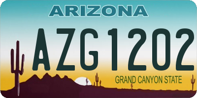 AZ license plate AZG1202