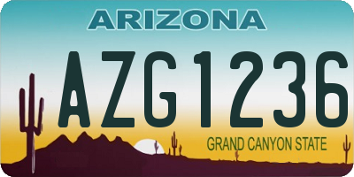 AZ license plate AZG1236