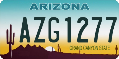 AZ license plate AZG1277