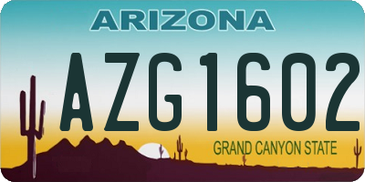 AZ license plate AZG1602