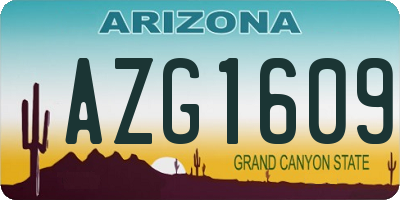 AZ license plate AZG1609