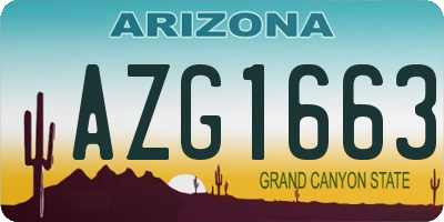 AZ license plate AZG1663