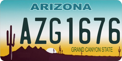 AZ license plate AZG1676