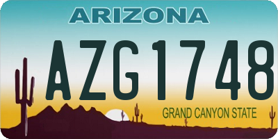 AZ license plate AZG1748
